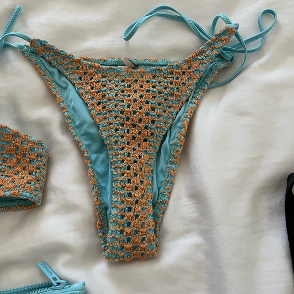 Triangl Swimwear Blue and Orange Bikini Set - Picture 5 of 7